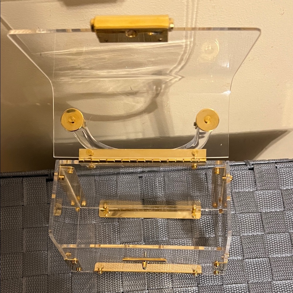 Elegant Clear Handbag with Gold Accents - Picture 4 of 5